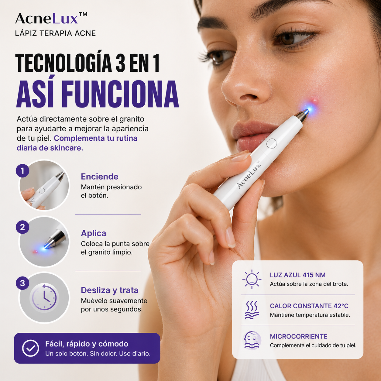 AcneLux™ Lápiz Terapia Acne