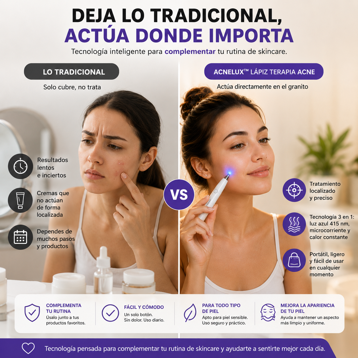 AcneLux™ Lápiz Terapia Acne